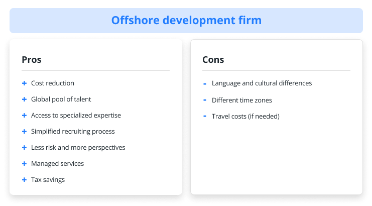 pros and cons of hiring offshore development firm