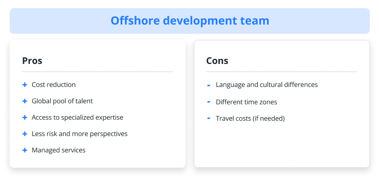 pros and cons of hiring offshore development team